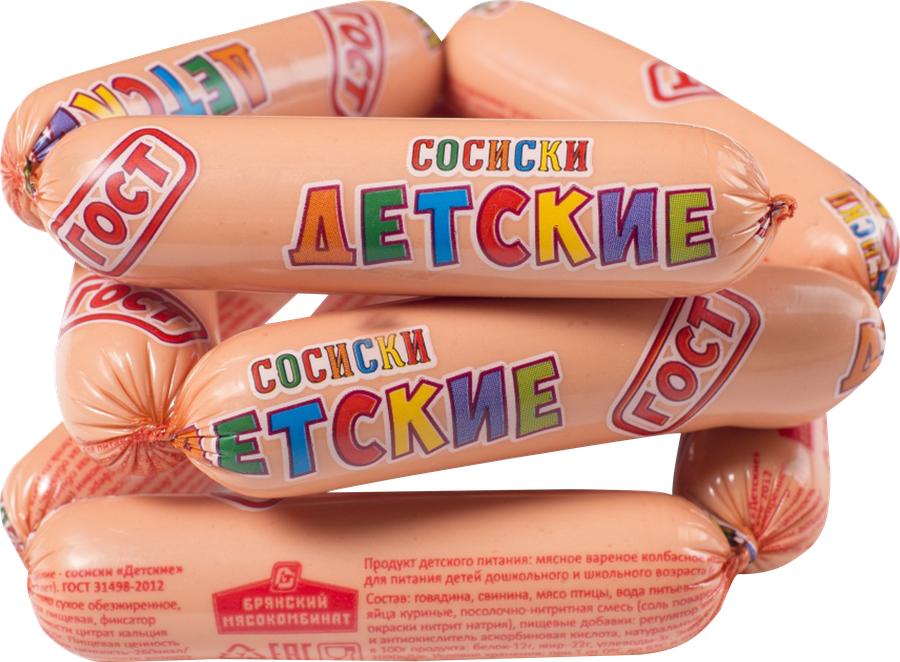 

Сосиски МК БРЯНСКИЙ Детские ГОСТ, весовые