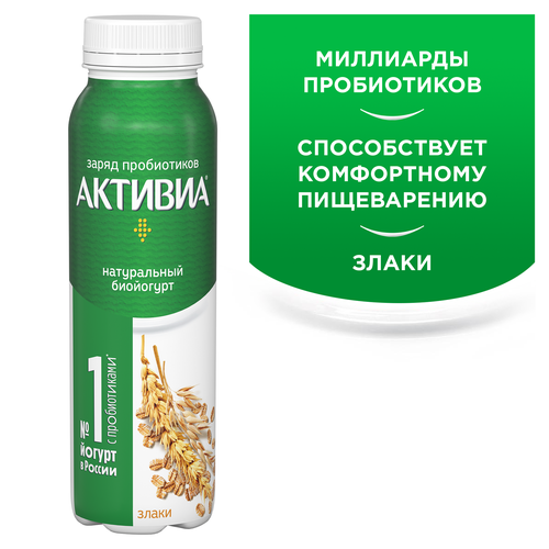 

Биойогурт питьевой АктиБио Злаки 1.6% 260 г
