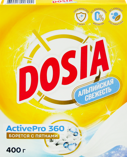 

Стиральный порошок Dosia Optima Альпийская свежесть 400 г