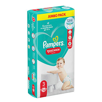Трусики-подгузники Pampers Pants Jumbo 6-11кг 52 шт
