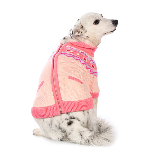 Свитер с замком для кошек и собак XL розовый (унисекс)