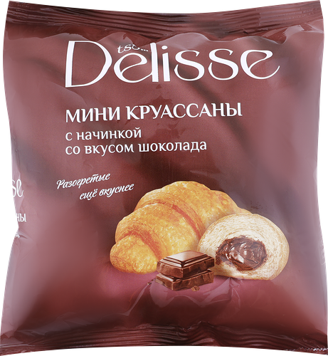 Круассаны DELISSE с начинкой со вкусом шоколада, 300г
