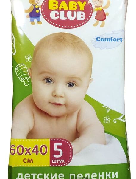 Пеленка Baby Club детская впитывающая 60х40