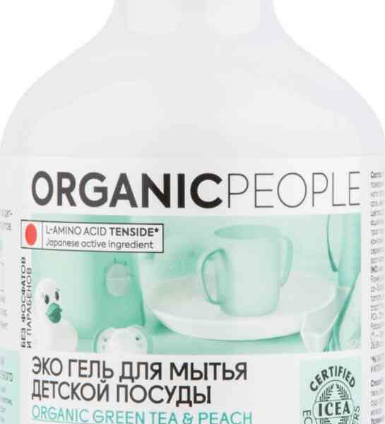 Экогель для мытья детской посуды, игрушек, овощей и фруктов Green Tea & Peach, Organic people