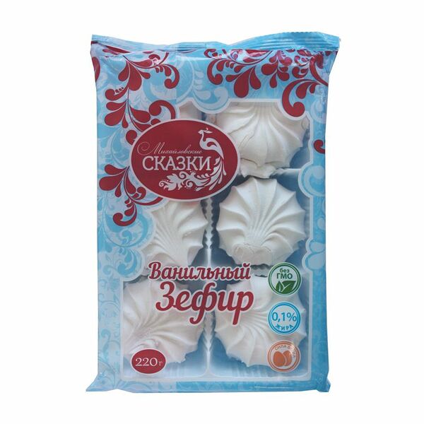 Зефир Михайловские Сказки Ванильный неглазированный, 220г