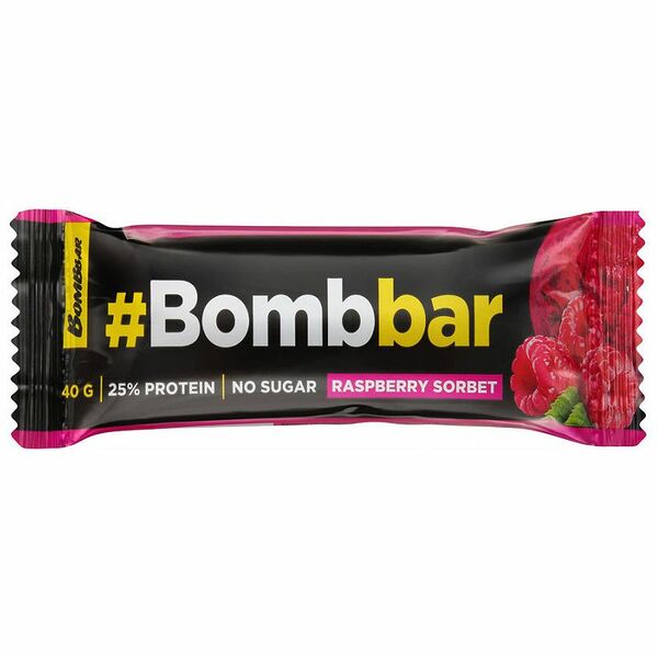 Батончик Bombbar Малиновый сорбет глазированный, 40г