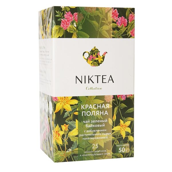 Чай зеленый Niktea Красная Поляна в пакетиках 25 шт., 43.75 г
