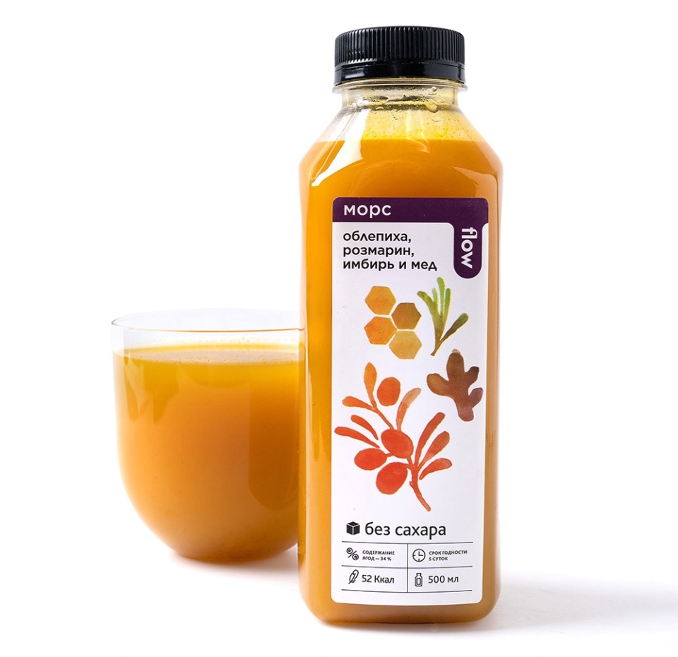 

Морс Flow из облепихи, розмарина, имбиря и меда 500 мл