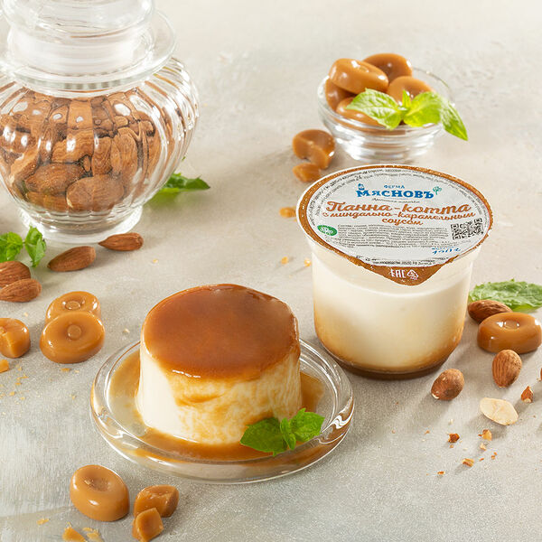 Десерт сливочный Панна - котта с миндально-карамельным соусом 10% МясновЪ Ферма