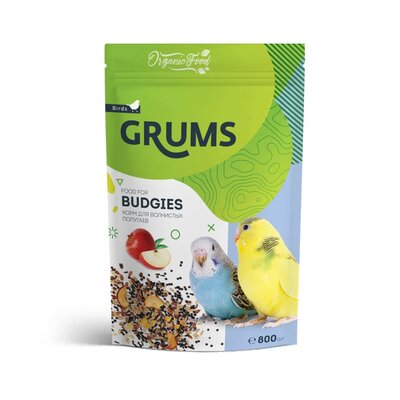 Корм GRUMS для волнистых попугаев, 800 гр.