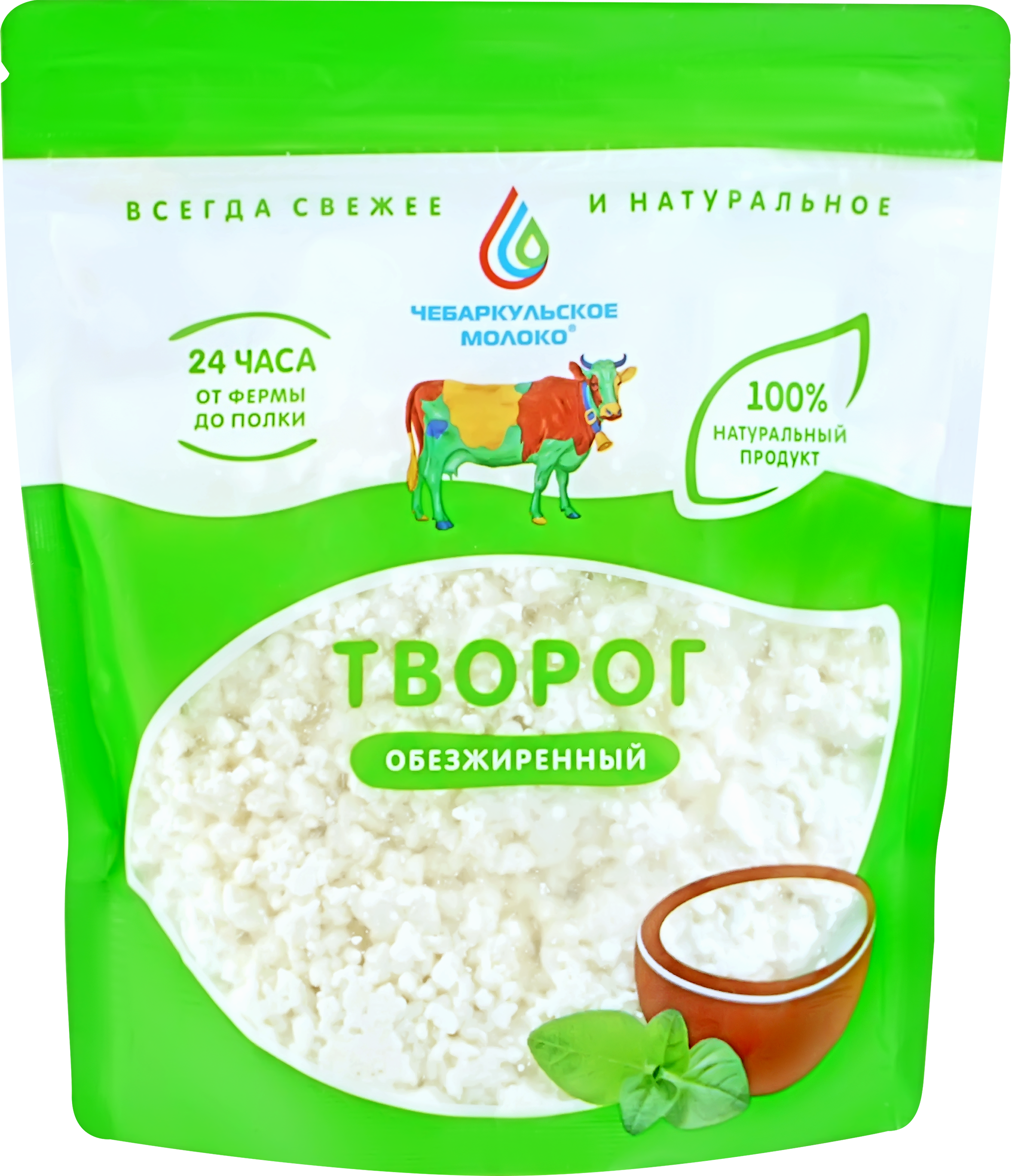 

Творог Чебаркульское молоко обезжиренный, без змж, 350 г