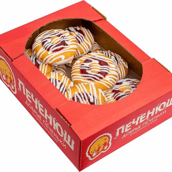 Печенье Печенюш Вишневич бисквитное в белой глазури