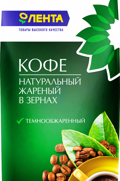Кофе зерновой ЛЕНТА жареный
