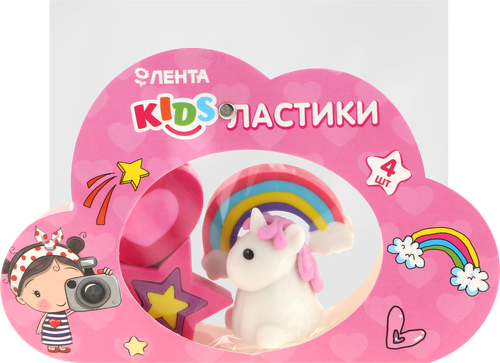 

Набор ластиков Лента Kids Girl фигурных 4 шт.