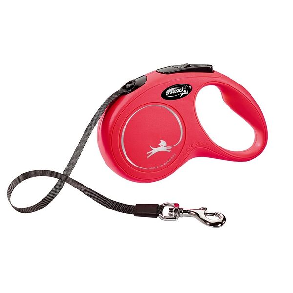 Рулетка-лента для собак FLEXI New Classic, S до 15кг, красная, 5м