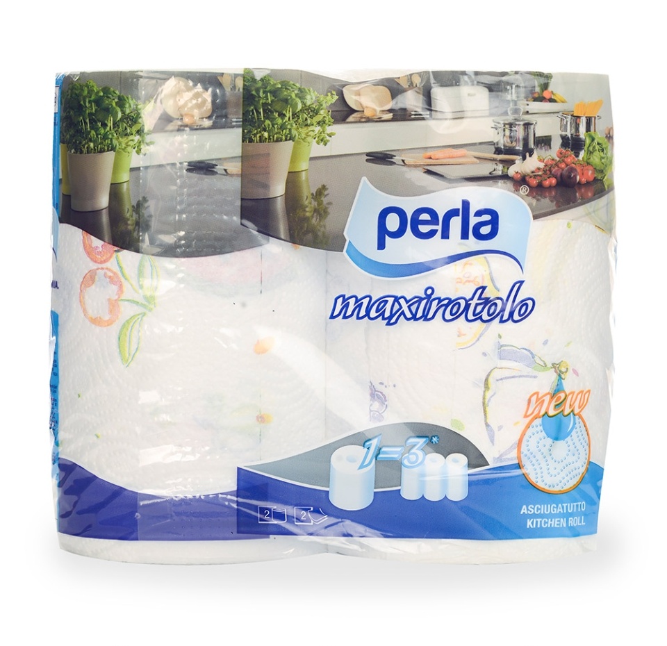 

Полотенца бумажные Maxi Decor 2-х слойные, Perla, 2 рул., Италия
