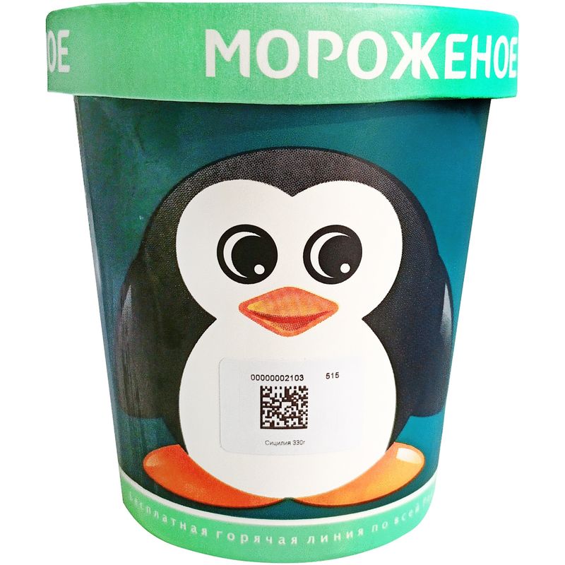 

Мороженое 33 Пингвина Сицилия пломбир с шоколадным топингом двухслойное сыр и кофе 15% 330 г
