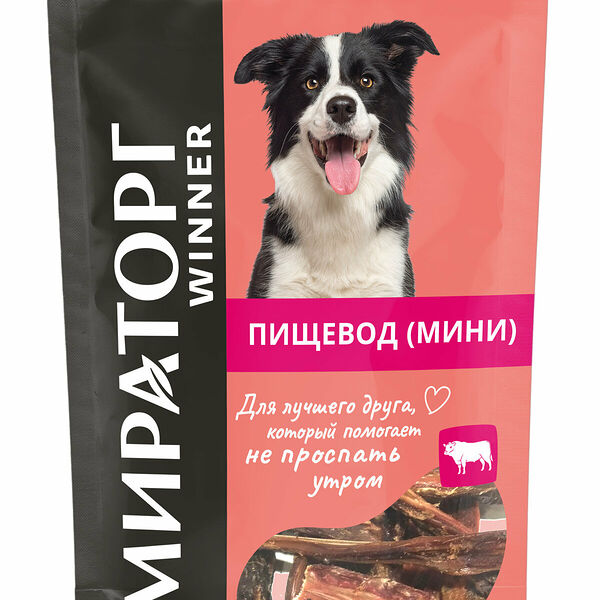Лакомство Winner Пищевод говяжий для собак мини, 60г