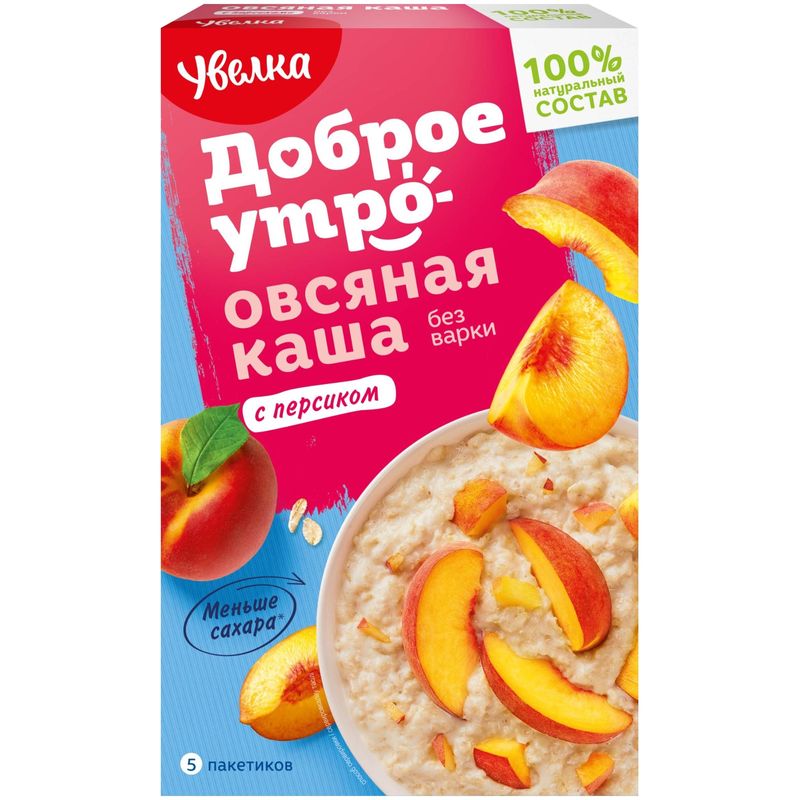 

Каша овсяная Увелка с персиком 5 пакетиков 200 г
