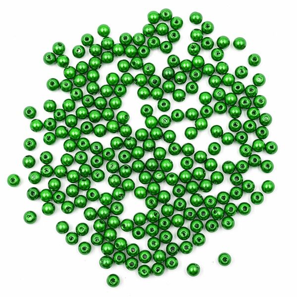 Бусины круглые, пластик, 6мм, 25гр Astra&Craft(038 NL зеленый)