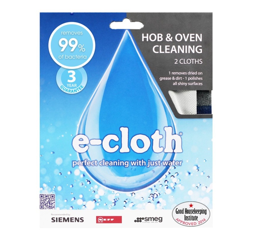 

Набор салфеток 32*32 см и 40*50 см для уборки плиты и духовки, E-Cloth, 2 шт., Вьетнам