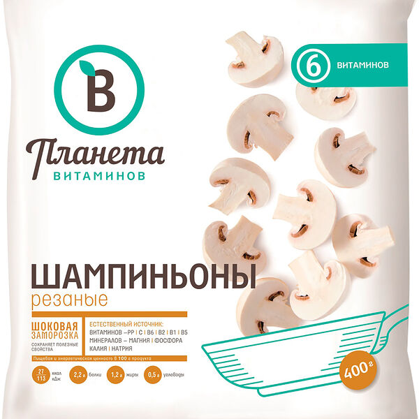 Шампиньоны Планета витаминов резаные