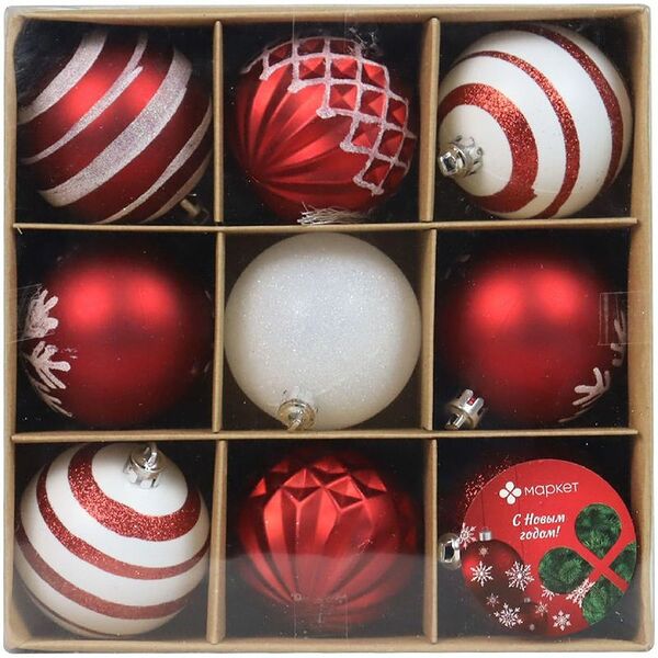Набор ёлочных шаров Морозко Маркет 6см 9шт