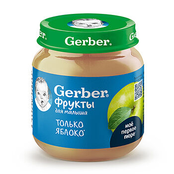 Пюре Gerber из яблок 125г, Финляндия