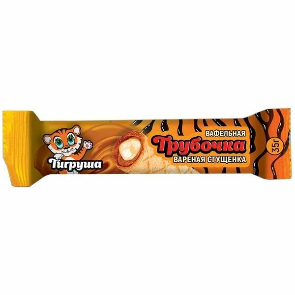Трубочка Тигруша с вареной сгущенкой вафельная 35 г