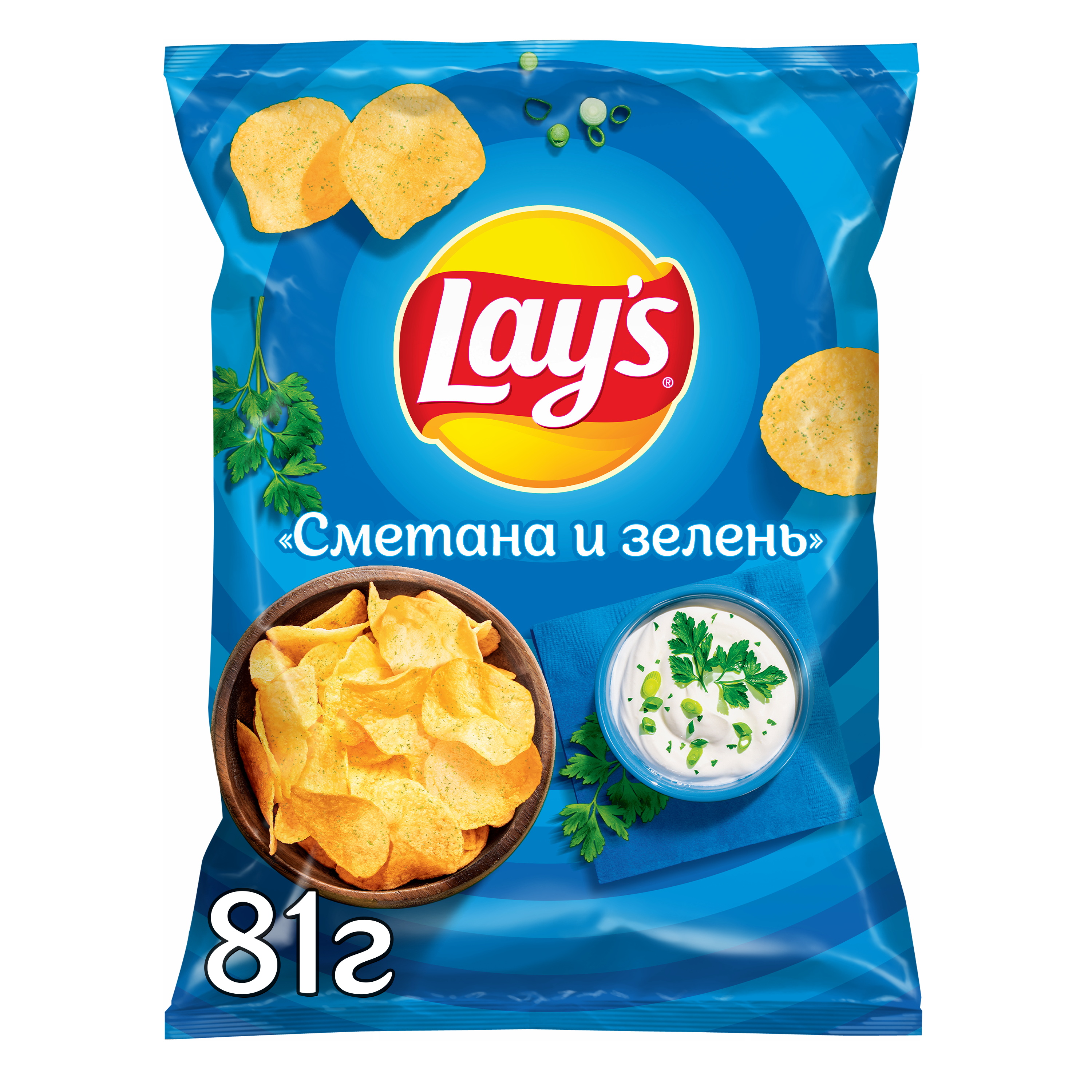 

Чипсы картофельные Lay's Сметана-Зелень 81 г