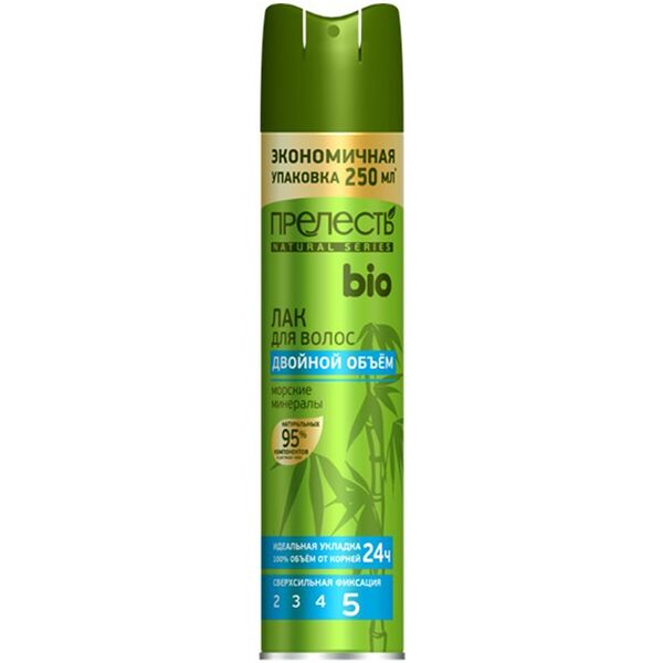 Лак для волос Прелесть Био с морскими минералами сверхсильной фиксации, 250 мл