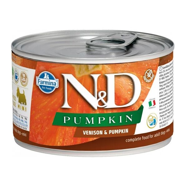 Влажный корм для собак Farmina N&D Dog Pumpkin с олениной и тыквой для мелких пород 140г