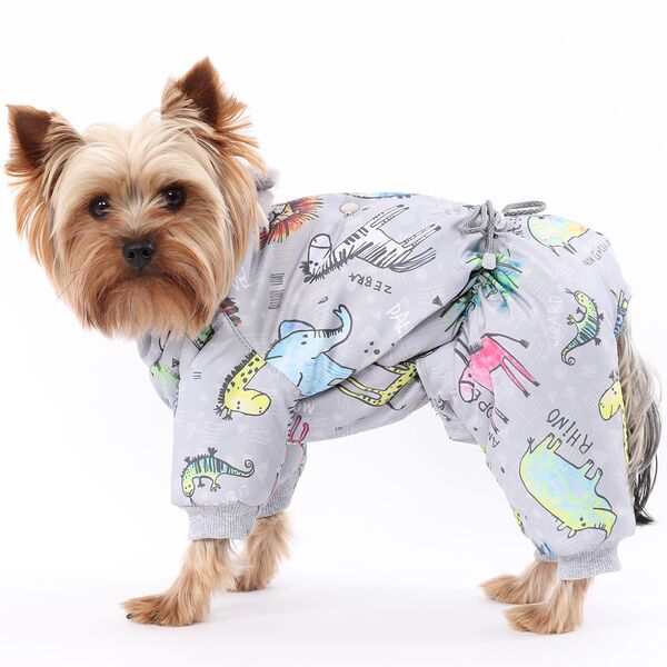 Комбинезон для собак Африка 20см S серый (мальчик)