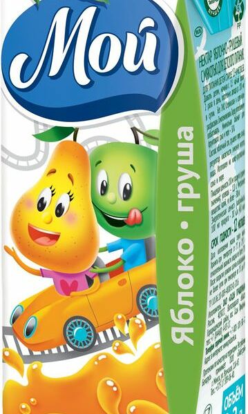 Нектар Мой с мякотью яблоко-груша, 200 мл