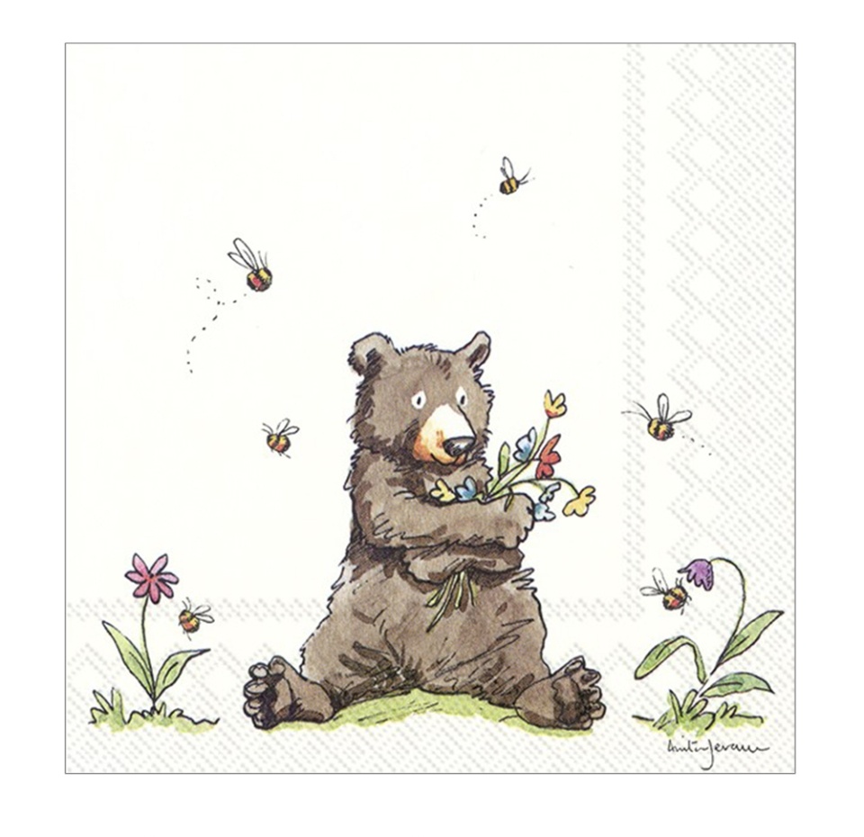 

Салфетки Ihr Honey Bear 33х33см 3-сл белые упк 20шт Германия