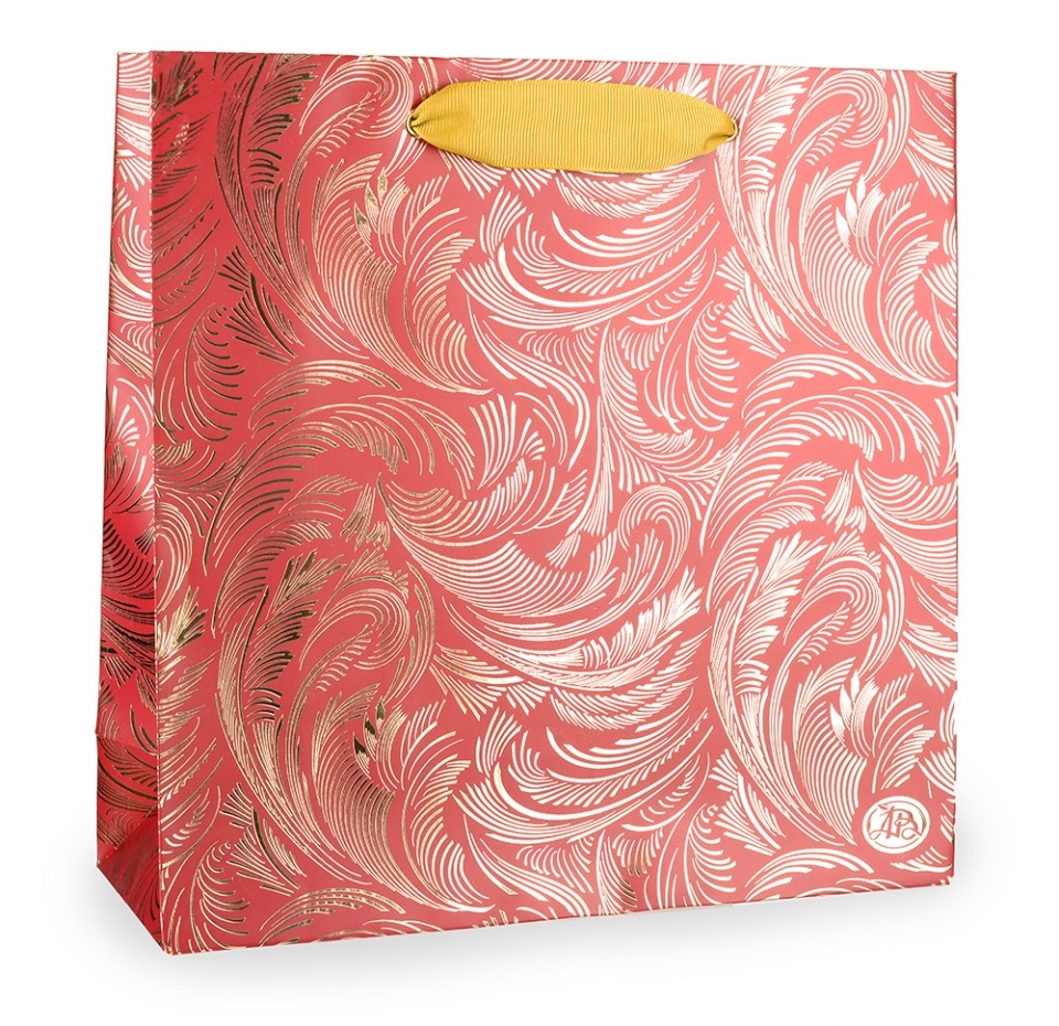 

Пакет подарочный Азбука Вкуса Морозный узор красный 25х25х9 см бумажный