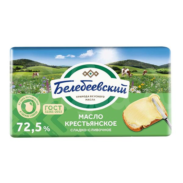 Масло крестьянское 72.5% 170гр ГОСТ Белебеевский МК фольга