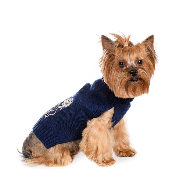 Свитер Rurri синий с цветами 20 см