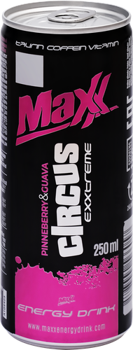 

Напиток энергетический MAXX Circus Белая клубника и гуава тонизирующий газированный, 0.25л