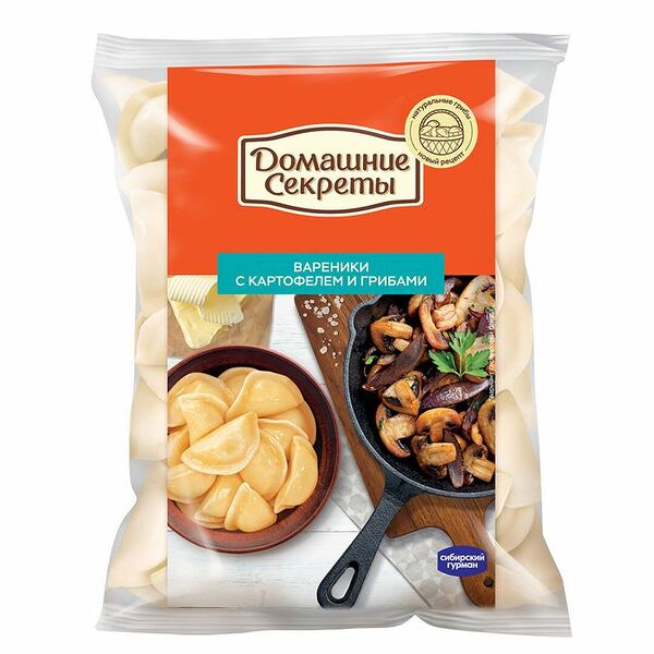 Вареники Домашние Секреты с картофелем и грибами, 800 г