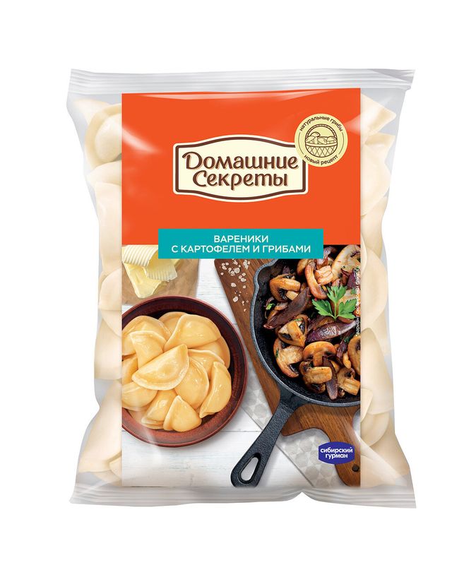 

Вареники Домашние Секреты с картофелем и грибами, 800 г