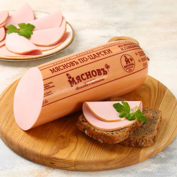 Колбаса из индейки и говядины МясновЪ По-Царски варёная в целлофановой оболочке