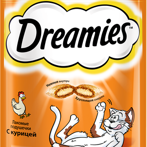 Лакомство для кошек Dreamies подушечки с курицей 140 г