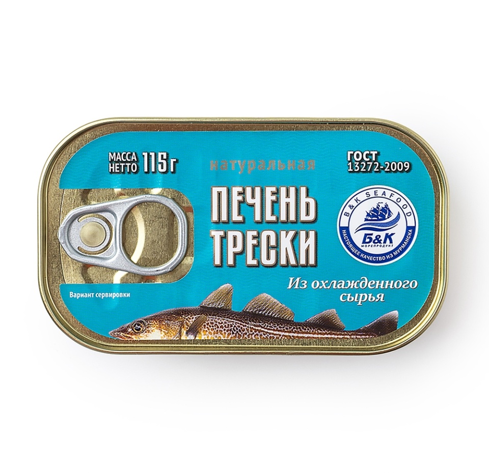 

Печень трески атлантической Боско-Морепродукт высший сорт 115 г