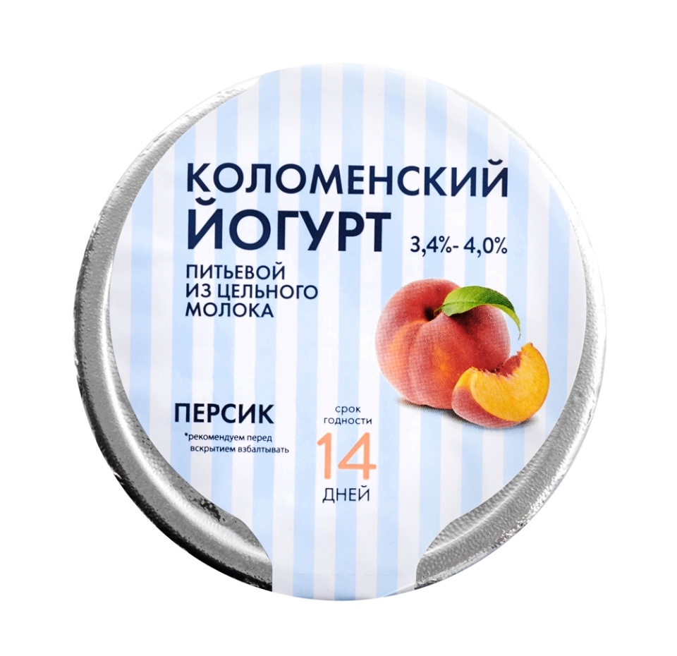 

Йогурт питьевой Коломенское молоко из цельного молока Персик 4%