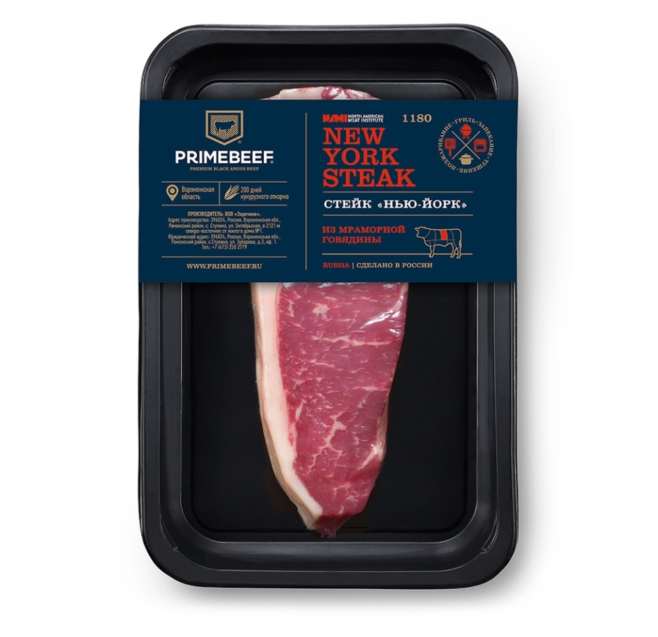 

Стейк Праймбиф Нью-Йорк из мраморной говядины 250 г
