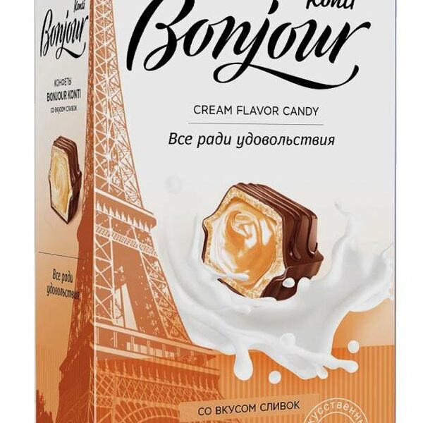 Конфеты Konti Bonjour со вкусом сливок 80г