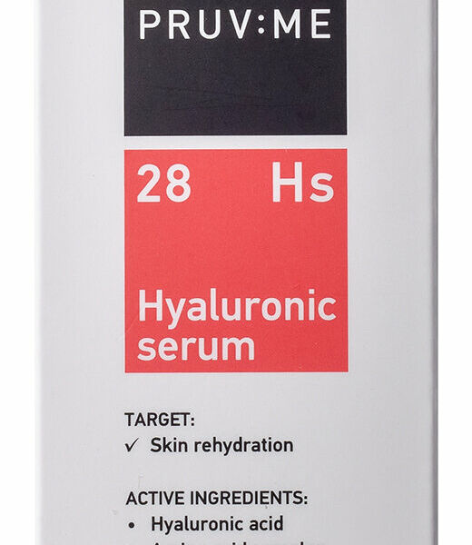PRUV:ME Hs 28 Hyaluronic serum Сыворотка для лица гиалуроновая глубоко увлажняющая, 30 мл