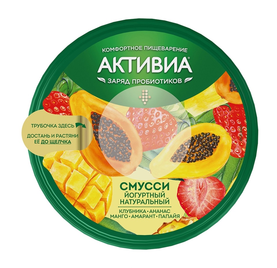 

Биопродукт йогуртный питьевой Активиа Смусси Клубника-ананас-манго-амарант-папайя 1% 250 г