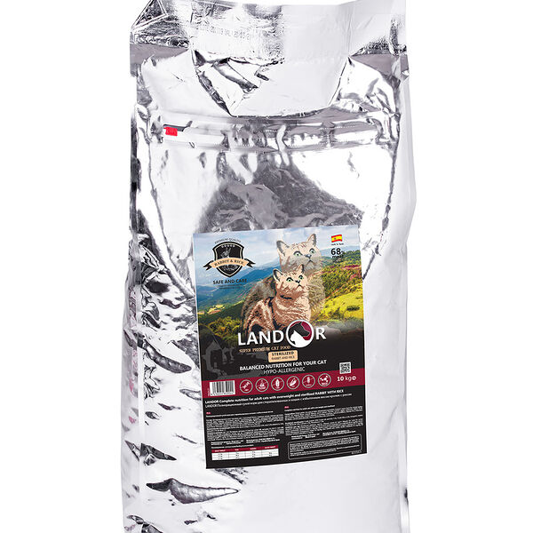 Landor Sterilized & Light for a Cat сухой корм для кошек с избыточным весом и стерилизованных Кролик, рис